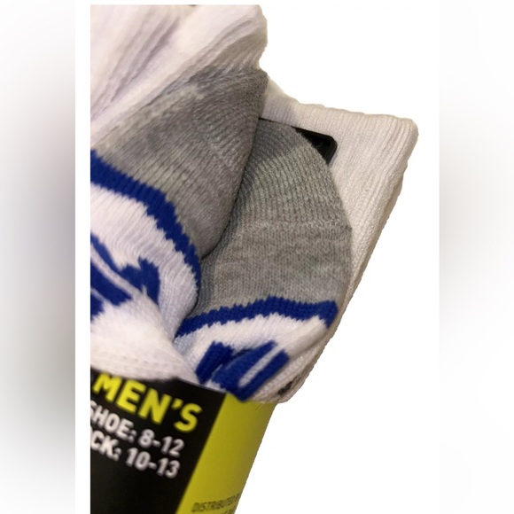 Puma Cushioned Crew Socks 6 Pair Men 8-12 White Gray Blue w Logos NEW! Training - Picture 8 of 11